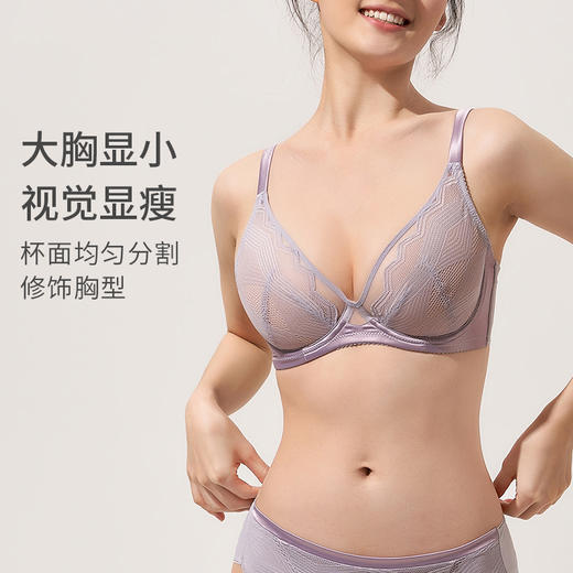 【积分兑换】微光全罩杯超薄单层大胸显小法式显瘦三角杯内衣女 商品图3