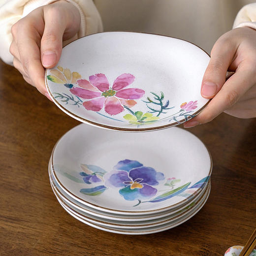 日本进口和蓝花语5入中盘家用陶瓷餐具蛋糕点心盘菜盘 商品图5