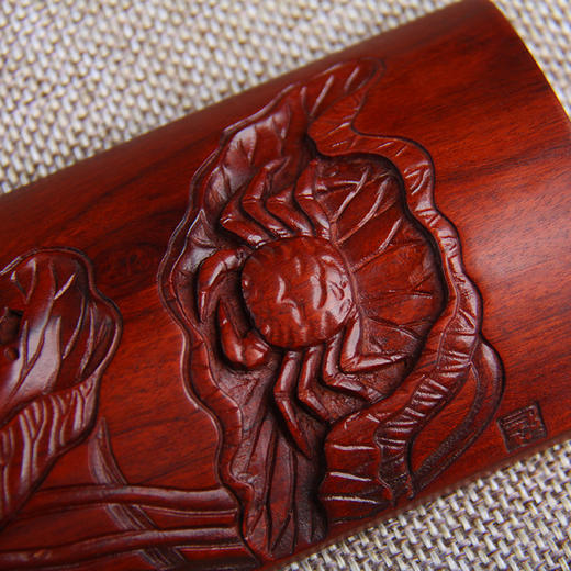 和谐/荷蟹°酸枝木雕镇纸/臂搁 商品图2