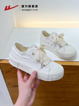 回力帆布鞋女鞋2023新款夏季厚底百搭小白鞋休闲透气运动板鞋女款WXY-E778T
