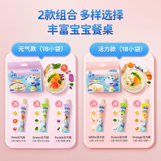婴幼儿谷物肉蔬营养面  活力款/元气款 组合装（两大包共含36小袋） 商品图1