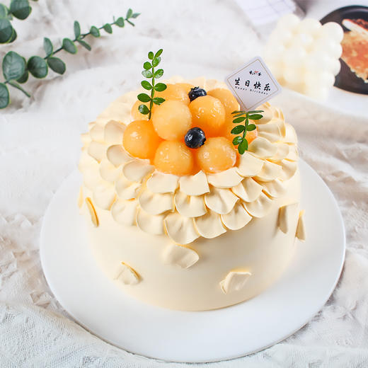 【米娅】少女心高颜值下午茶生日蛋糕6寸 适合4-6人 哈密瓜（提前6--8小时下单，18:00后下单最快第二天15:30后可到店取货，具体时间看门店而定。） 商品图2