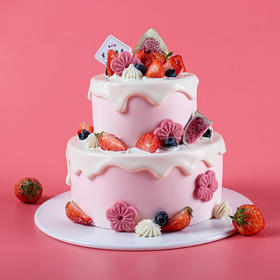 【草莓甜心】少女心草莓双层生日蛋糕6+4寸 适合6-8人  （提前6--8小时下单，18:00后下单最快第二天15:30后可到店取货，具体时间看门店而定。）
