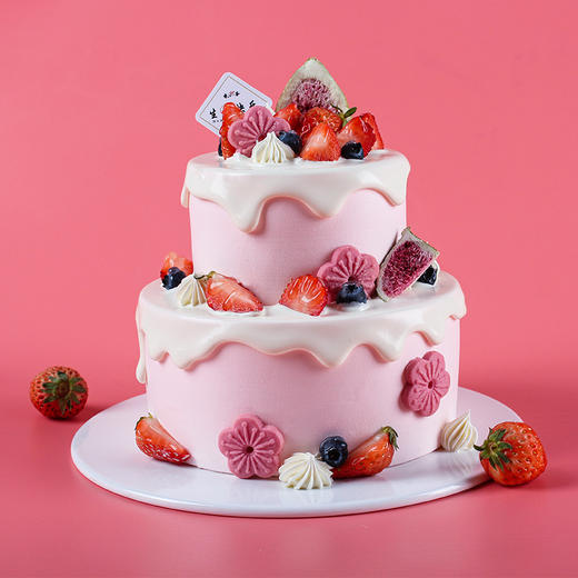 【草莓甜心】少女心草莓双层生日蛋糕6+4寸 适合6-8人  （提前6--8小时下单，18:00后下单最快第二天15:30后可到店取货，具体时间看门店而定。） 商品图0