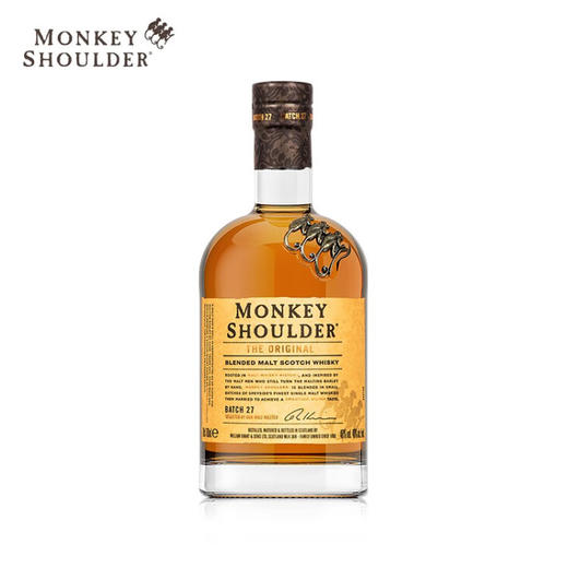 三只猴子（Monkey Shoulder）调和纯麦威士忌苏格兰原装进口洋酒 三只猴子调配麦芽700ml*1 商品图1