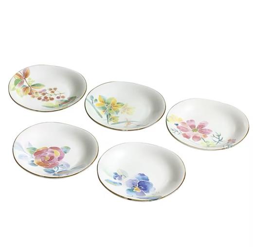 日本进口和蓝花语5入中盘家用陶瓷餐具蛋糕点心盘菜盘 商品图2