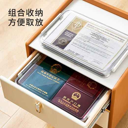 证件收纳盒家用抽屉文件分类储物透明收纳盒1个 商品图1