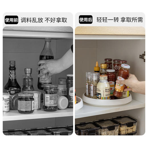 自主设计 厨房可旋转调料置物架调味品圆形整理收纳架1个 商品图3