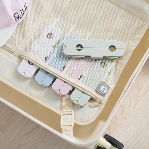 北欧风便携旅行折叠衣架多功能魔术晒衣架50g/个（颜色随机） 商品图1