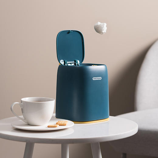 致馨设计拾光桌面垃圾桶按压式客厅家用迷你收纳盒1个 商品图0