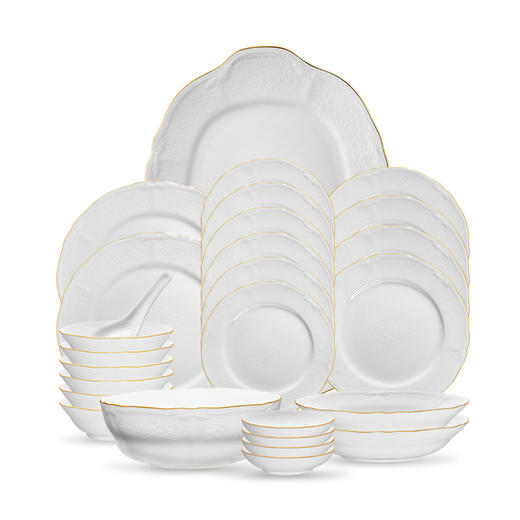 Noritake则武 PRINCESS BOUQUET浮雕蕾丝餐具套装家用组合乔迁礼 商品图0