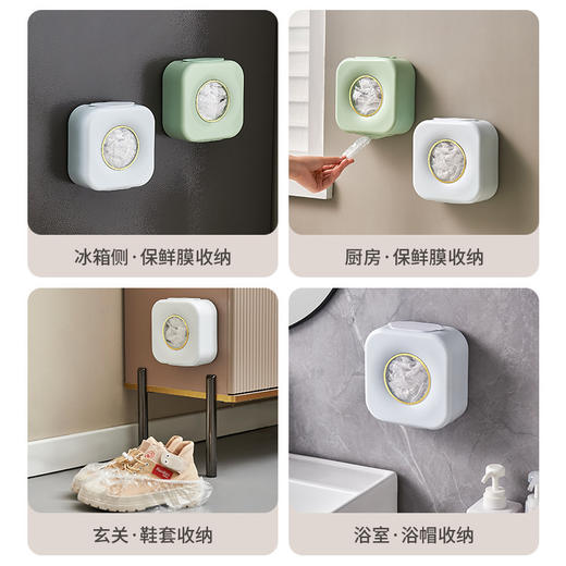 保鲜膜套收纳盒厨房壁挂式一次保鲜袋整理盒1个 商品图1