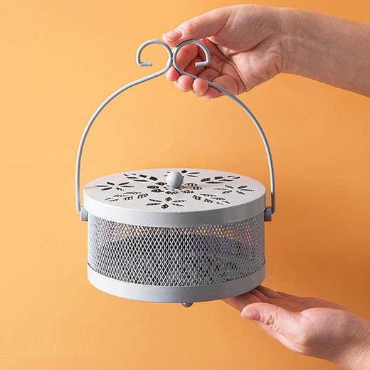 铁艺蚊香盒户外防火带盖可挂香炉多功能镂空蚊香盘1个 商品图1