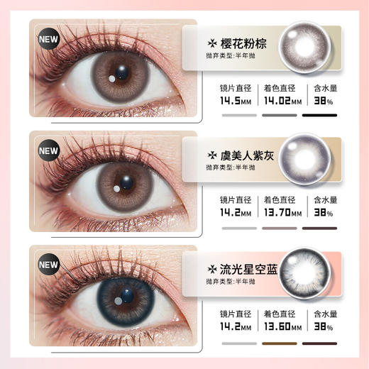 精致气质,浪漫温柔半年抛美瞳一片装（1副拍2，YB09） 商品图7