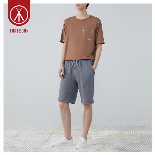 【积分兑换】Threegun三枪 【记忆棉】毛圈男士休闲短裤-61103B011 商品图1