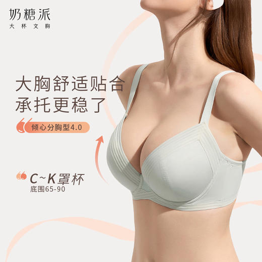 【买三免一】[倾心]分胸型4.0文胸3/4杯自然承托防下垂简约大胸内衣 商品图1