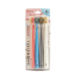 YUMIE由美枝48孔双重洁柔牙刷软毛4支装/117701 舒适宽头外柔内韧