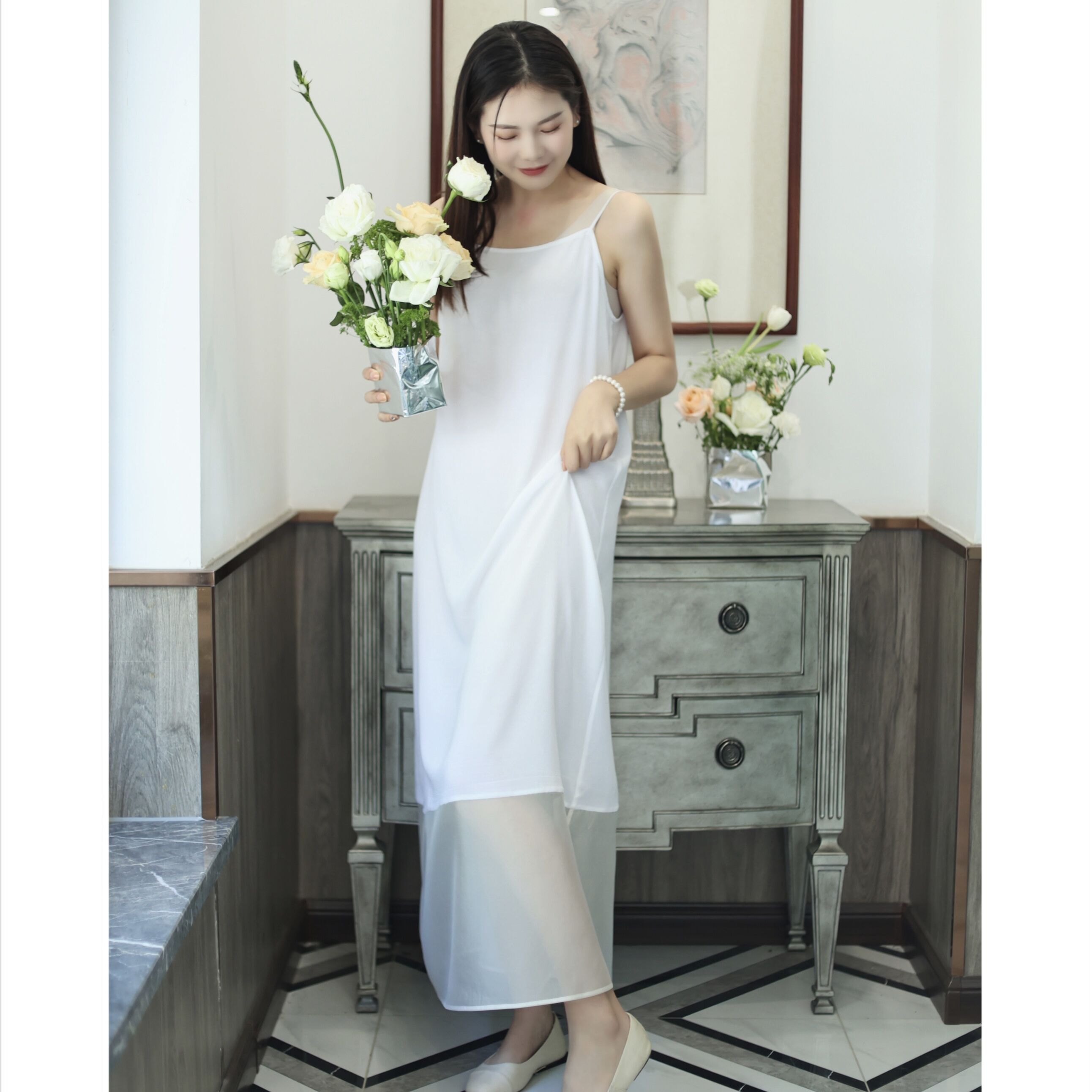 【抖音专属】吊带裙拼接（23718219山矾）