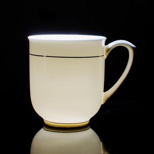 凡瑞斯纯白会议杯唐山骨瓷水杯茶杯带盖办公室个人专用 商品图4