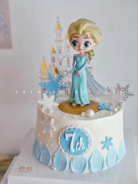 「冰雪奇缘·Elsa艾莎公主」岁数可改·翻糖巧克力·100%动物奶油（附图6寸·提前3天预订）
