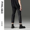 PINLI品立夏季新款男装压褶小脚裤黑色轻薄休闲九分裤潮牌束脚裤，B242117159-B222517105 商品缩略图2