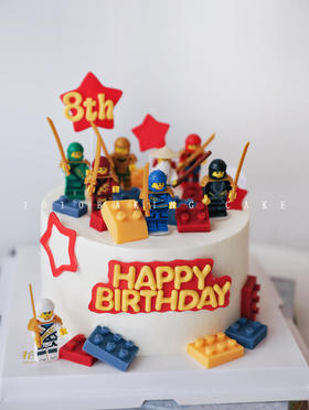 「乐高LEGO·幻影忍者」翻糖巧克力·100%动物奶油（附图6寸·提前3天预订）