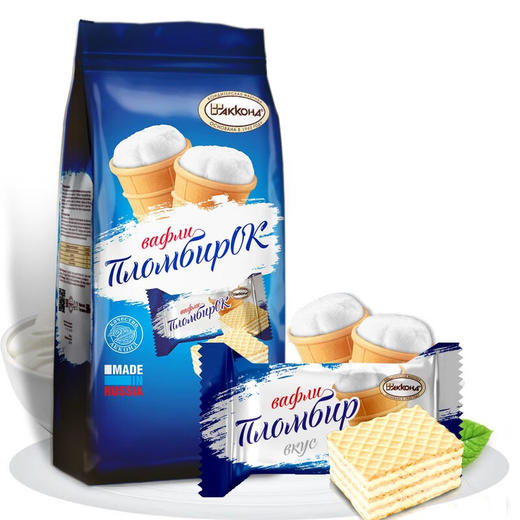 俄罗斯阿孔特牌冰淇淋威化饼干408g/152432 满满的奶油夹心酥脆细腻 商品图0