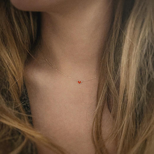 北京仓｜Vanrycke-EMOJI-18K玫瑰金 小红心 项链［法国设计师］ 商品图0