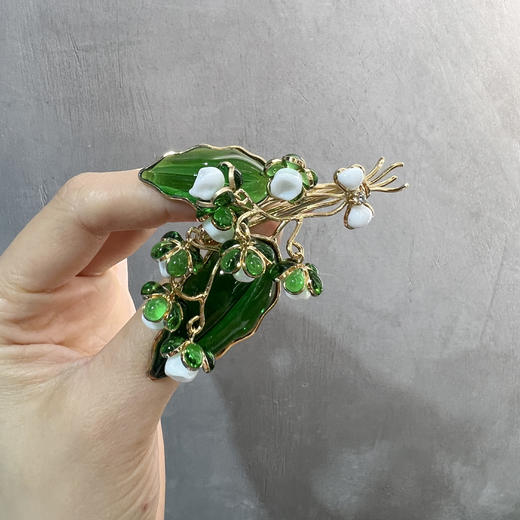 北京仓｜Gripoix Paris-Lily of the Valley-铃兰花 复刻 琉璃 胸针［法国设计师］ 商品图6