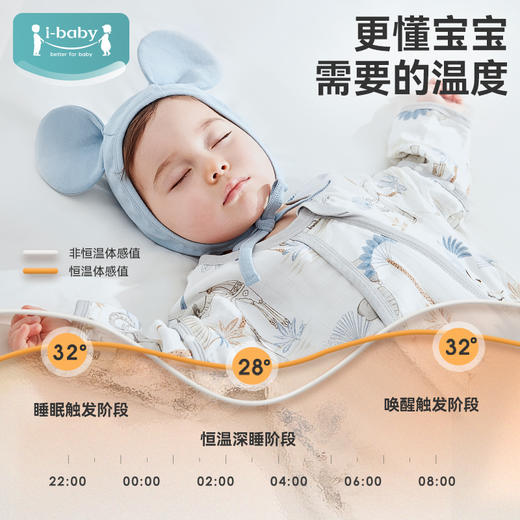 【秒杀】ibaby×outlast太空科技恒温新生婴幼儿童小孩防踢被春秋四季通用防惊跳U型睡袋 商品图2