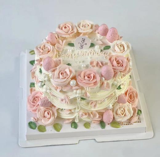 复古裱花玫瑰蛋糕（下单现做，提前6小时预定） 商品图0