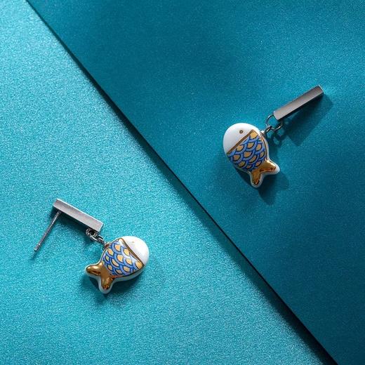 凡华造物鱼悦925银耳钉女小众设计轻奢耳环高级百搭新款气质耳饰鱼悦短款耳钉 商品图4