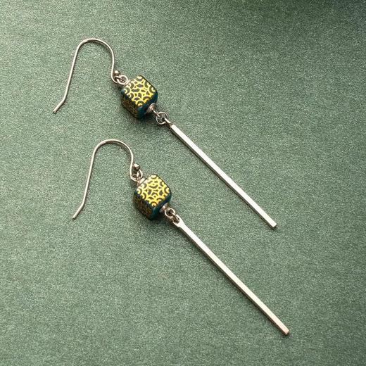 凡华造物碧波925银耳钉女春夏百搭时尚耳环小众设计高级陶瓷耳饰碧波耳坠耳环 商品图4