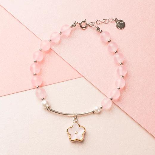 凡华造物桃之夭夭手链女轻奢小众设计感水晶串珠手串925银手饰 商品图5