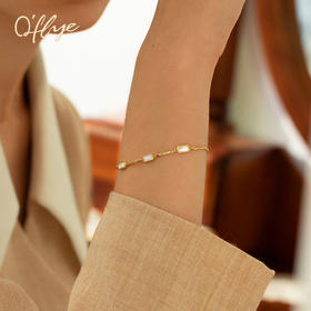 Oflye潮流饰品 冷淡风手链女气质复古简约可调节抽拉绳轻奢小众精致手饰