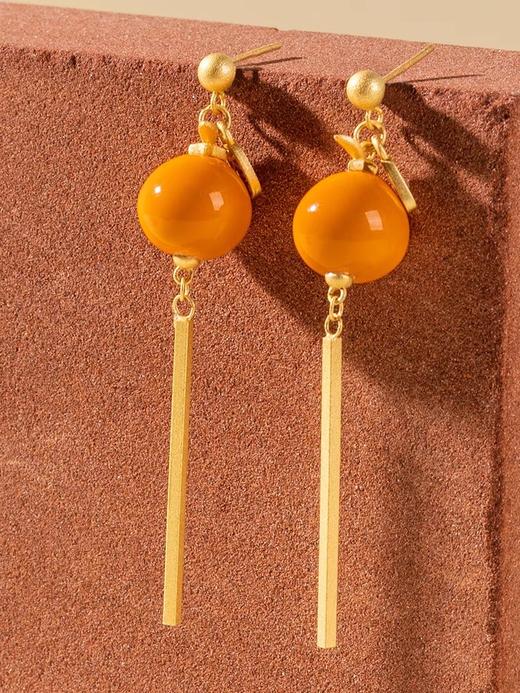 凡华造物大桔大利耳环女小众设计925银耳钉春夏时尚高级流苏耳饰 大桔大利珠针耳钉 商品图2