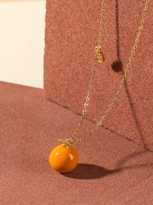 凡华造物大桔大利新中式项链女925银小众陶瓷设计高级感锁骨链大桔大利吊坠 商品图4