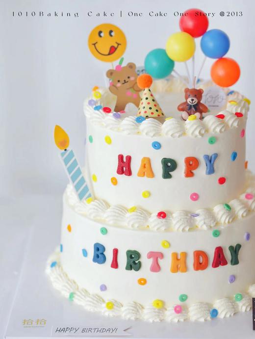 「可爱小熊蜡烛」彩虹系·100%动物奶油（附图6+8寸双层·提前12小时预订） 商品图1