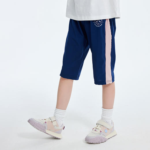 【2024夏款清仓】龙之涵 中大童吸湿排汗撞边七分短裤 23年夏季新款休闲运动裤 婴幼儿A类标准 商品图14