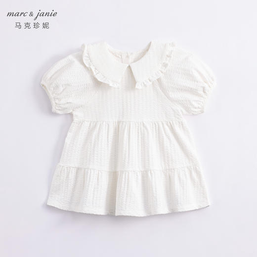 马克珍妮夏装新款 女童娃娃领纯棉连衣裙 儿童泡泡袖裙子230830 商品图2