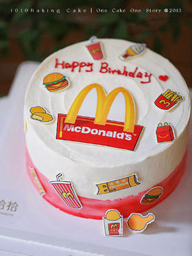 「M记·麦当劳」巧克力糯米糖纸·订制照片·100%动物奶油（附图6寸·提前24小时预订）