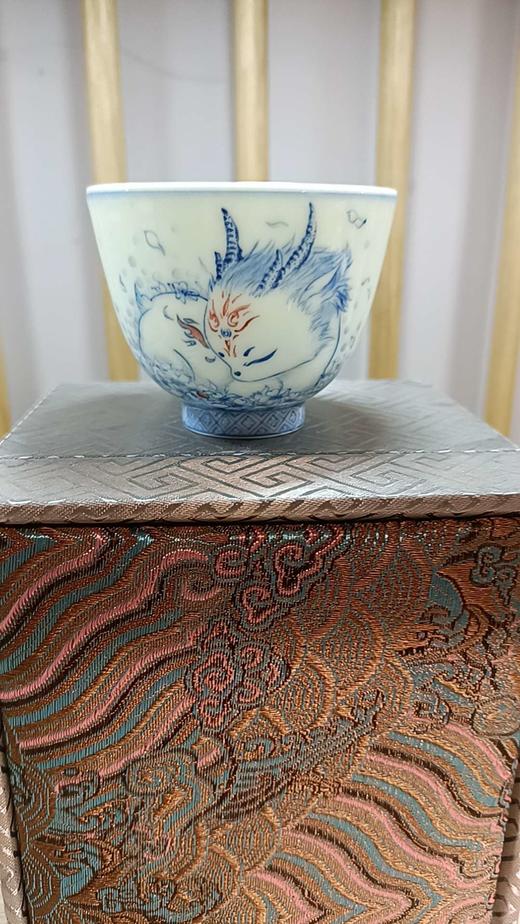 B-SST-3007 素手堂 青花斗彩山海经主人杯 商品图0