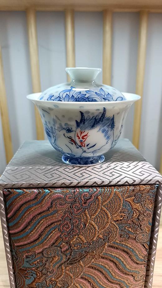 B-SST-3006素手堂 青花斗彩山海经盖碗 商品图1