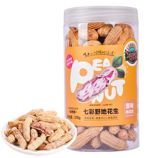 七彩野地牌原味熟花生278g/罐 商品图0