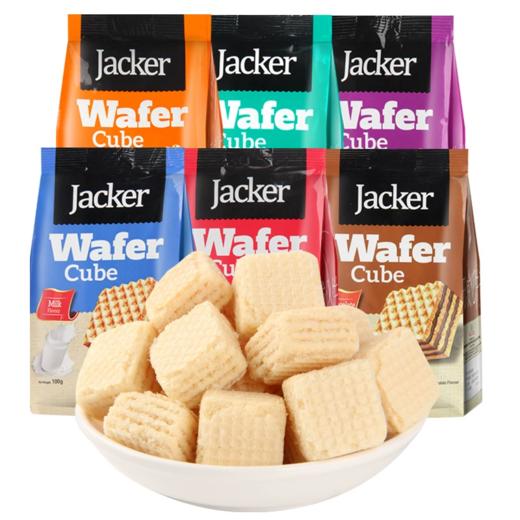 马来西亚杰克方形威化饼干100g牛奶味/榛子味/香草味/提拉米苏味 小身材大味道 058507/058508/058509/058510 商品图0