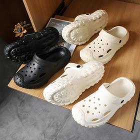 轮胎洞洞鞋！情侣夏季厚底增高防滑包头拖凉鞋