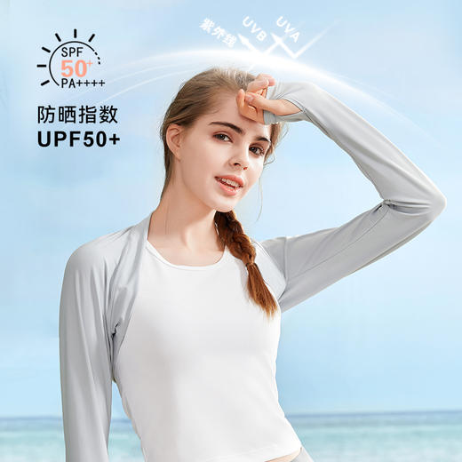 【秒杀】i-mummy女士玲珑凉感防晒披肩 夏季防晒衣upf50轻薄短款 商品图1