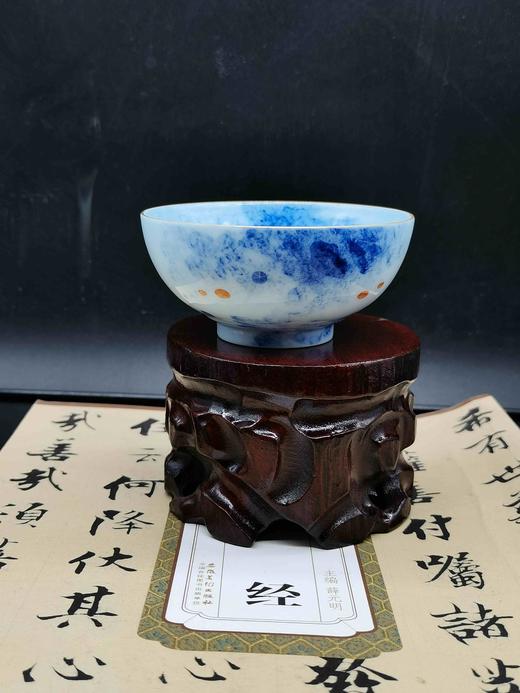 B-YY-1002 隐艺青花斗彩 金玉满堂 普洱杯 玉泥制 商品图0