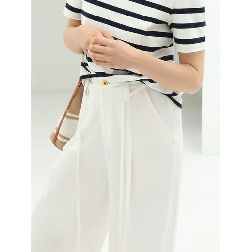 COCOBELLA设计感高腰通勤阔腿裤爽滑垂坠宽松打褶休闲裤PA628 商品图1