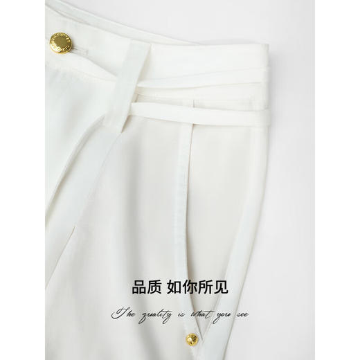 COCOBELLA设计感高腰通勤阔腿裤爽滑垂坠宽松打褶休闲裤PA628 商品图3